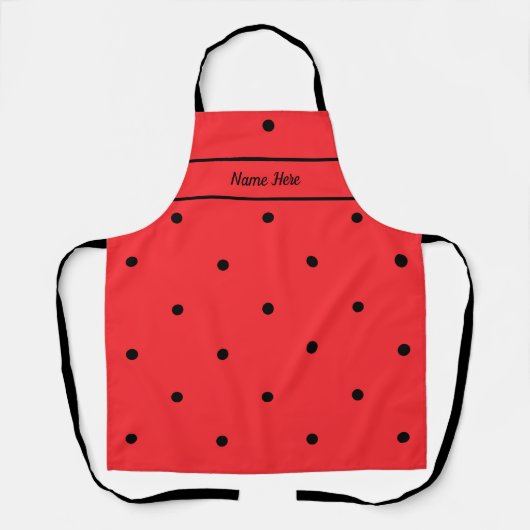 Polka Dot Schort Gift met aangepaste naam (Voorkant)