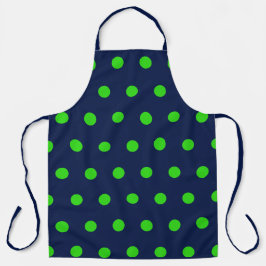 Polka Dot Schort (Navy Blue & Lime Green)