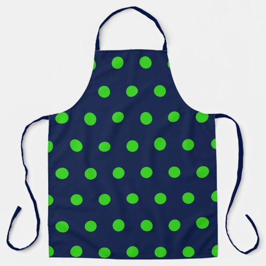 Polka Dot Schort (Navy Blue & Lime Green) (Voorkant)