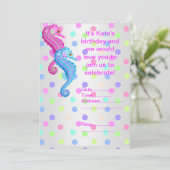 POLKA DOT SEAHORSE ARTIJ INVITATION Silver Kaart (Staand voorkant)