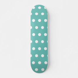 Polka Dot Skateboard (Aqua & Wit)