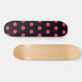 Polka Dot Skateboard (Zwart & Neon Roze) (Horizontaal)
