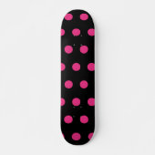 Polka Dot Skateboard (Zwart & Neon Roze) (Voorkant)