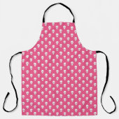 Polka Dot Skulls op Roze All-Over Print Schort (Voorkant)