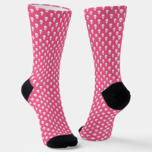 Polka Dot Skulls op Roze Sokken