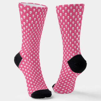 Polka Dot Skulls op Roze Sokken