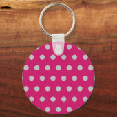 Polka Dot Sleutelhanger (Hot Pink & Grey) (Voorkant)