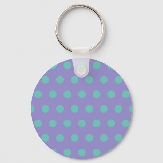 Polka Dot Sleutelhanger (Lavendel & Aqua) (Voorkant)