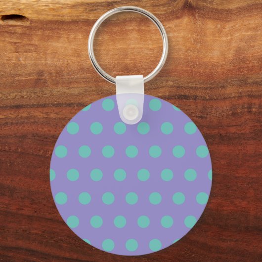 Polka Dot Sleutelhanger (Lavendel & Aqua) (Voorkant)