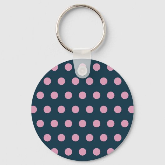 Polka Dot Sleutelhanger (Midnight Blue & Soft Pink (Voorkant)