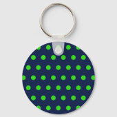 Polka Dot Sleutelhanger (Navy Blue & Lime Green) (Voorkant)