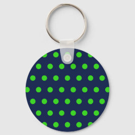 Polka Dot Sleutelhanger (Navy Blue & Lime Green)