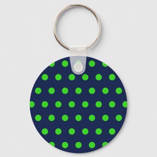 Polka Dot Sleutelhanger (Navy Blue & Lime Green) (Voorkant)