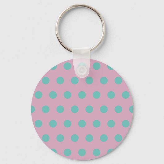 Polka Dot Sleutelhanger (Roze & Aqua) (Voorkant)