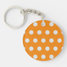 Polka Dot Sleutelhanger (Sinaasappel en zilver)