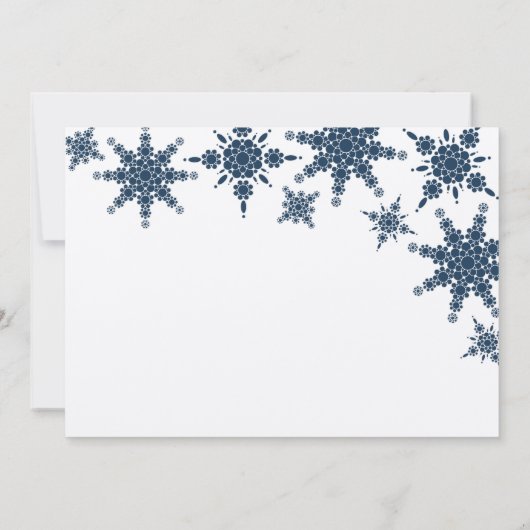 Polka Dot Snowflake Invitation Kaart (Achterkant)