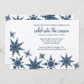 Polka Dot Snowflake Invitation Kaart (Voorkant / Achterkant)