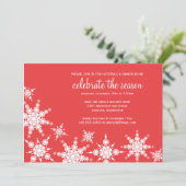 Polka Dot Snowflake Invitation Kaart (Staand voorkant)