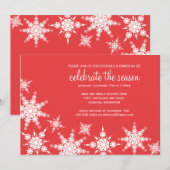 Polka Dot Snowflake Invitation Kaart (Voorkant / Achterkant)