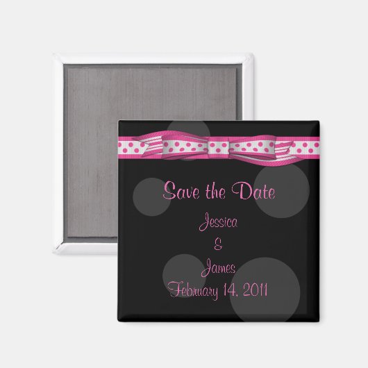 Polka Dot sparen de Datum Magnet (Voorkant / Achterkant)