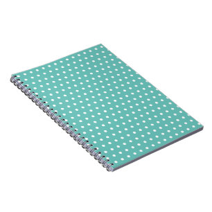 Polka Dot Spiral Notitieboek (Aqua & White)