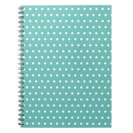 Polka Dot Spiral Notitieboek (Aqua & White)