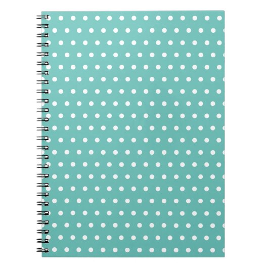 Polka Dot Spiral Notitieboek (Aqua & White) (Voorkant)