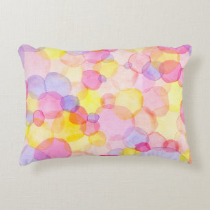 Polka Dot Splash: Kleurrijke Waterverf Accent Kussen