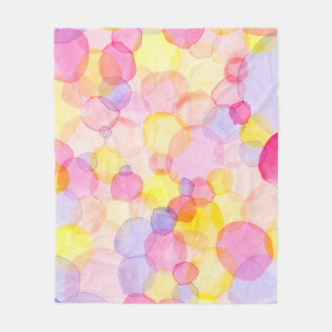 Polka Dot Splash: Kleurrijke Waterverf Fleece Deken