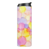 Polka Dot Splash: Kleurrijke Waterverf Thermosbeker (Gedraaid links)