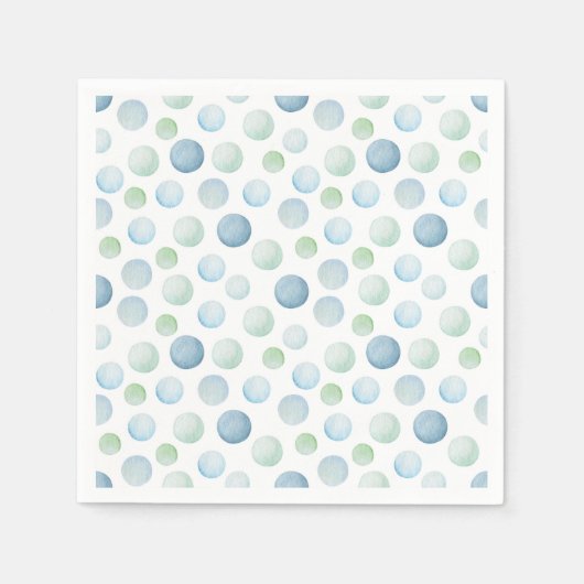 "Polka Dot Splash" Waterverf Baby shower servetten (Voorkant)