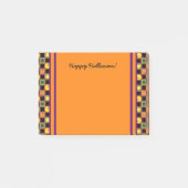 Polka Dot Squares Halloween Pumpkin Patroon Post-it® Notes (Voorkant)