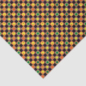 Polka Dot Squares Halloween Pumpkin Patroon Tissuepapier (Detail)