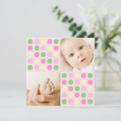 Polka Dot Squares Roze Kaart (Staand voorkant)