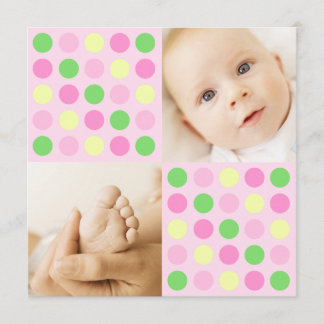 Polka Dot Squares Roze Kaart