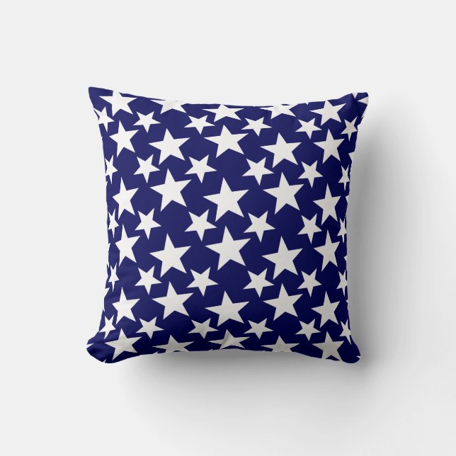 "Polka Dot" sterft op Navy Blue Kussen (Voorkant)