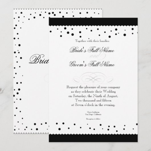 Polka Dot Stippen Scallop Kant Swirl Bloeiende Bru Kaart (Voorkant / Achterkant)