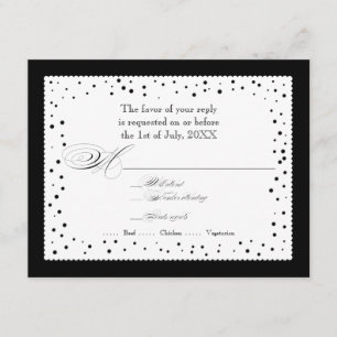 Polka Dot Stippen Scallop Lace Swirl Flourish Wedd RSVP Kaartje