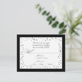 Polka Dot Stippen Scallop Lace Swirl Flourish Wedd RSVP Kaartje (Staand voorkant)