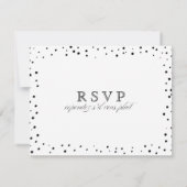 Polka Dot Stippen Scallop Lace Swirl Flourish Wedd RSVP Kaartje (Achterkant)
