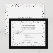 Polka Dot Stippen Scallop Lace Swirl Flourish Wedd RSVP Kaartje (Voorkant / Achterkant)