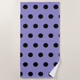 Polka Dot strandlaken (lavendel & zwart)