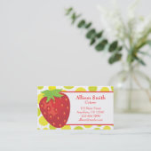 Polka Dot Strawberry Visitekaartje Belkaart (Staand voorkant)