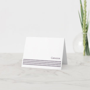 Polka Dot Streep Blank Note Kaart-aubergine Bedankkaart