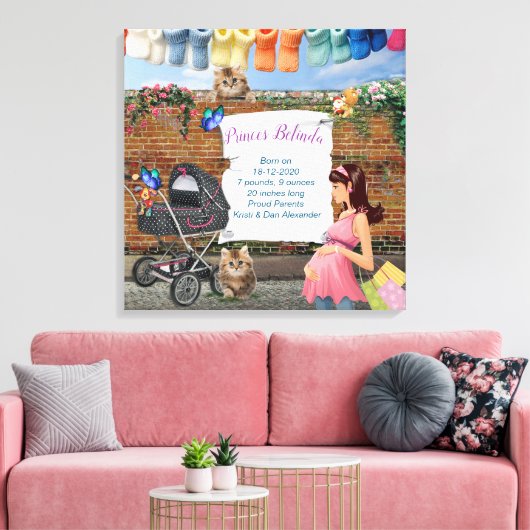 Polka-dot Street Art Scene Canvas Afdruk (Insitu (Woonkamer))