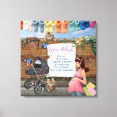 Polka-dot Street Art Scene Canvas Afdruk (Voorkant)