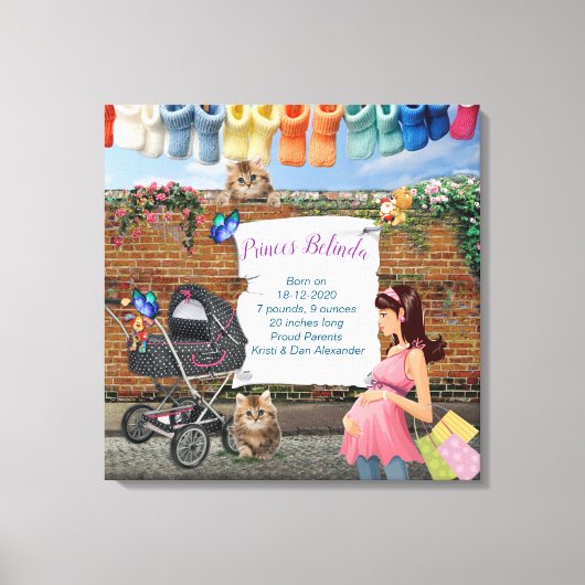 Polka-dot Street Art Scene Canvas Afdruk (Voorkant)