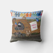 Polka-Dot Street Art Scene Kussen (Achterkant)