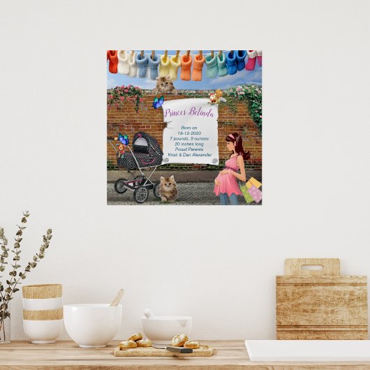 Polka-Dot Street Scene Art Poster (Keuken)