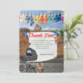 Polka-Dot Street Scene & Kittens Bedankkaart (Staand voorkant)